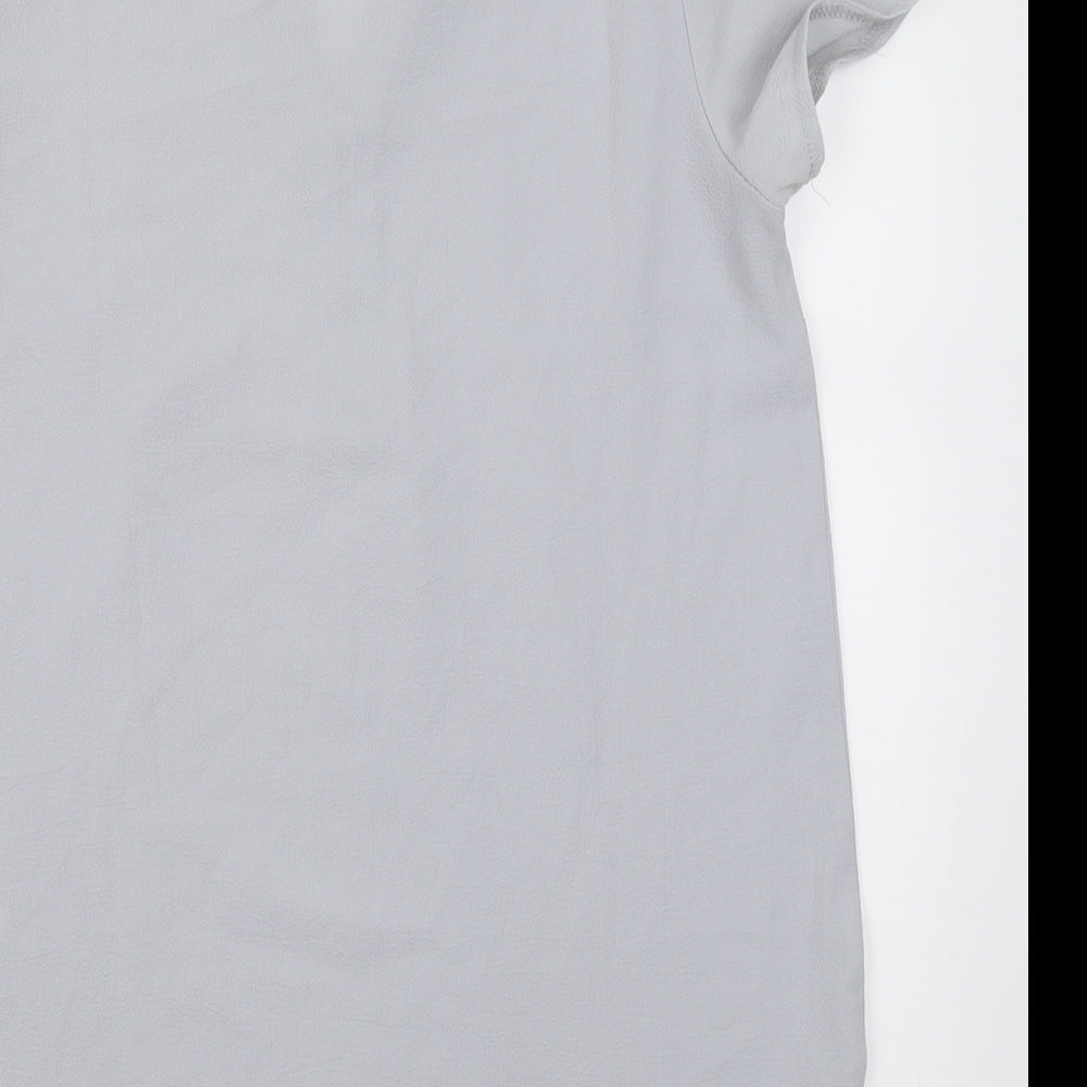 New Look Womens Blue Polyester Basic Blouse Size 8 V-Neck