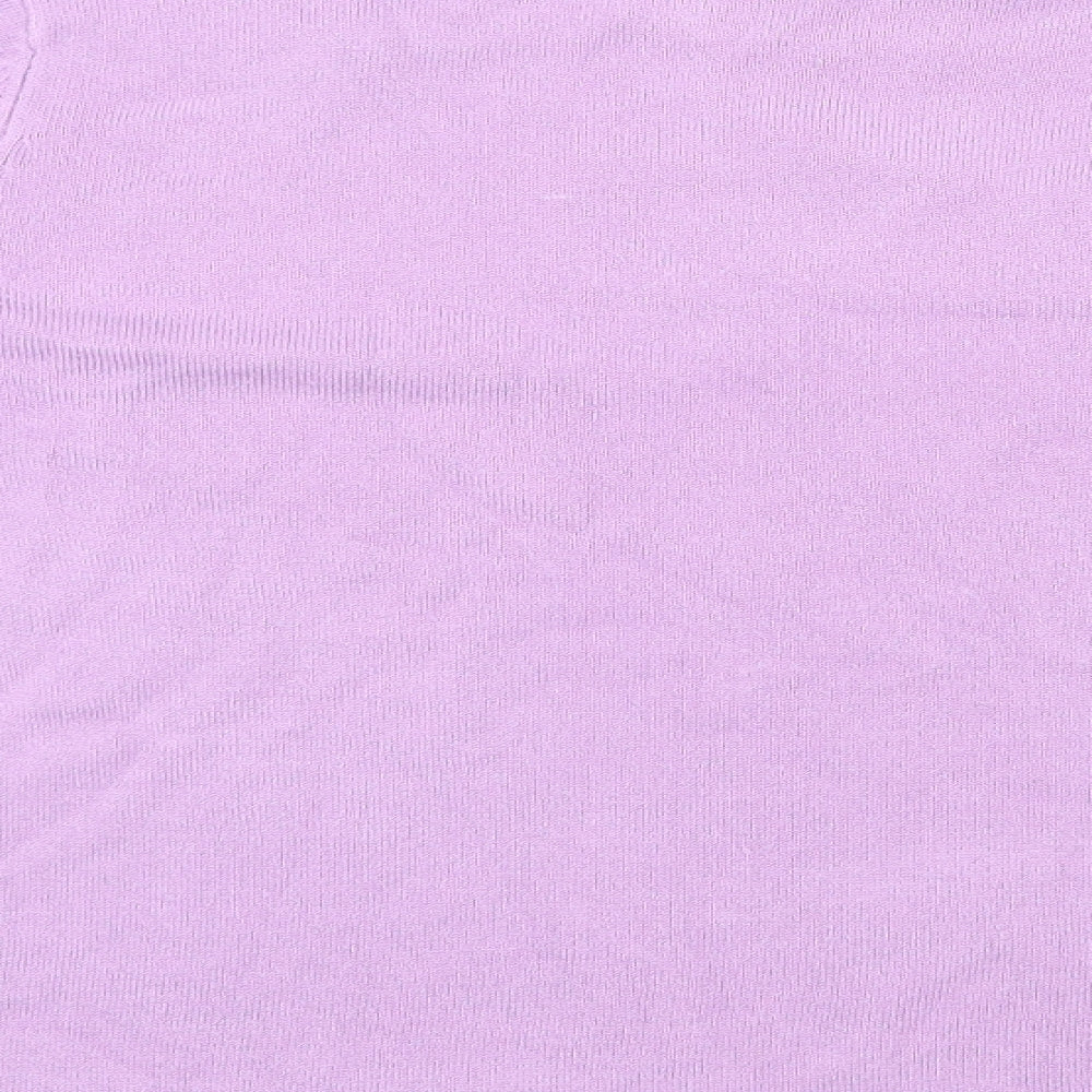 Bonmarché Womens Purple Round Neck Acrylic Pullover Jumper Size L
