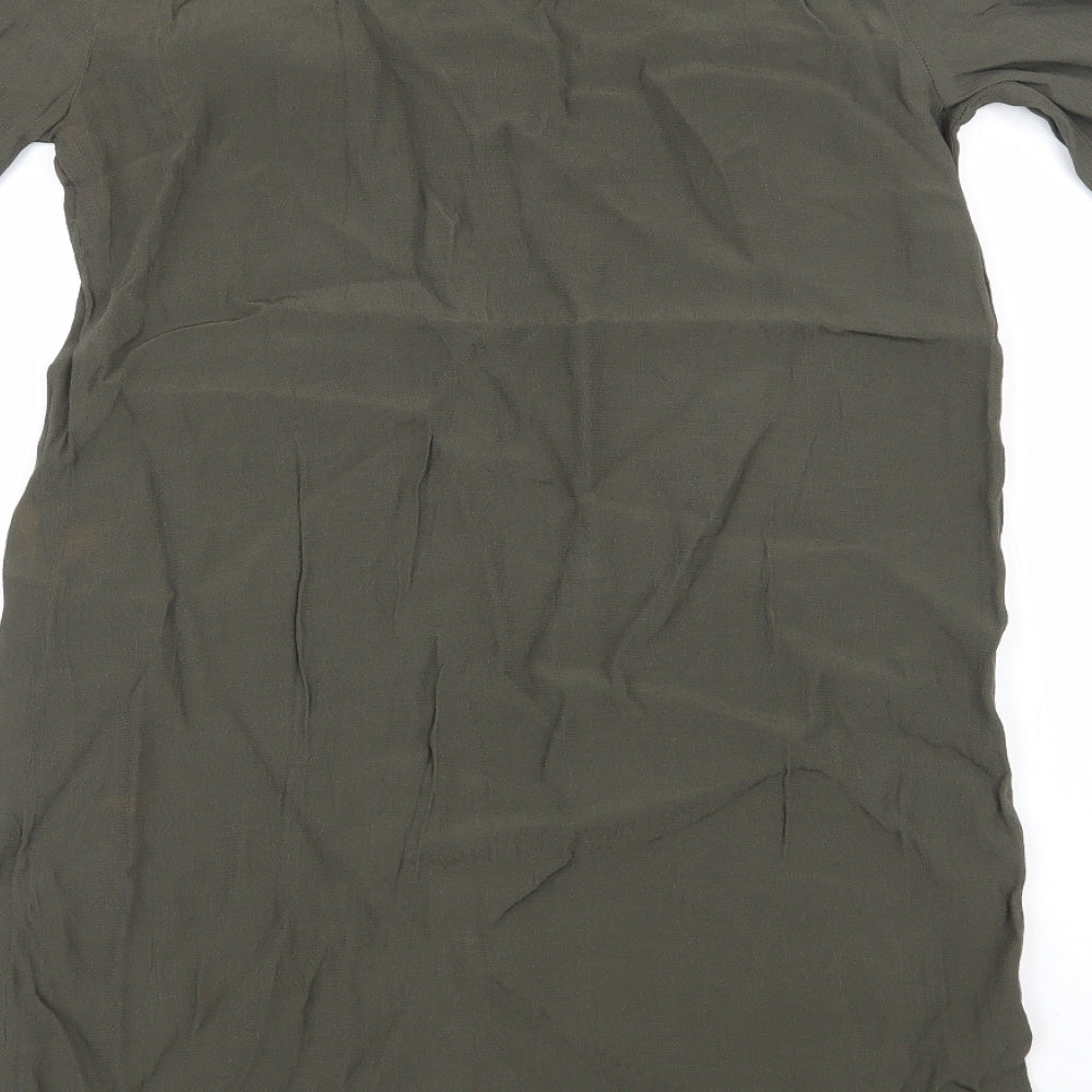 Oasis Womens Green Viscose Shift Size 10 V-Neck Pullover