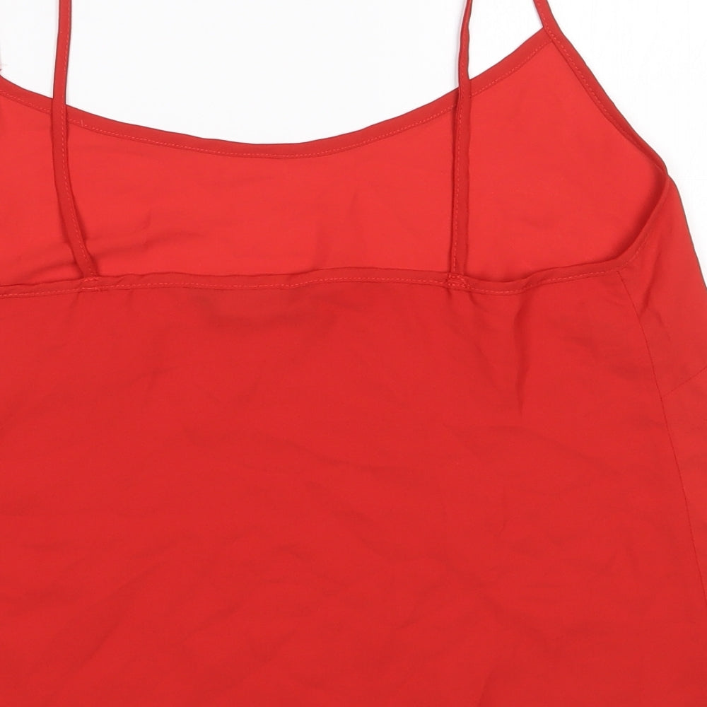F&F Womens Red Polyester Camisole Blouse Size 10 Scoop Neck