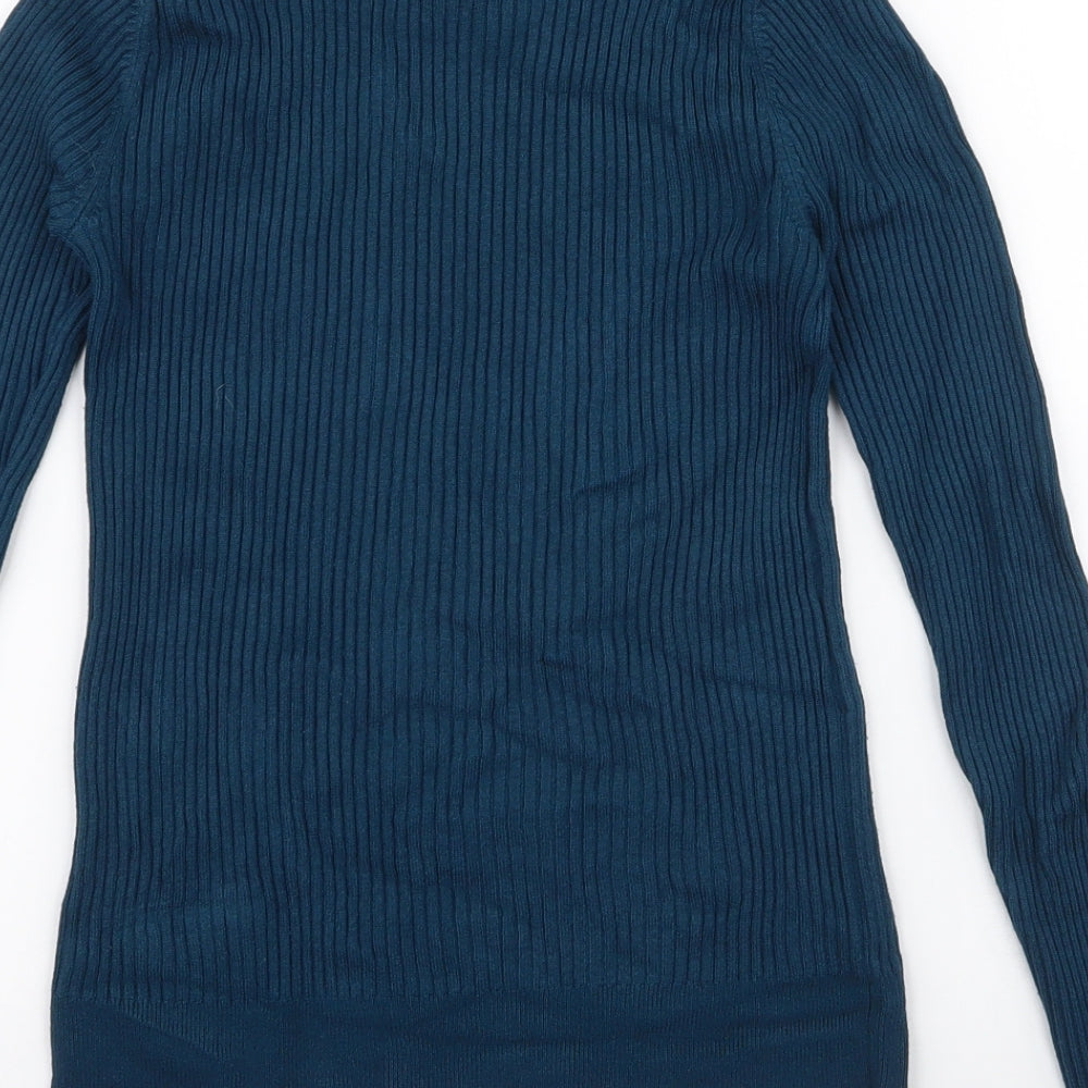 George Womens Blue Round Neck Viscose Pullover Jumper Size 8