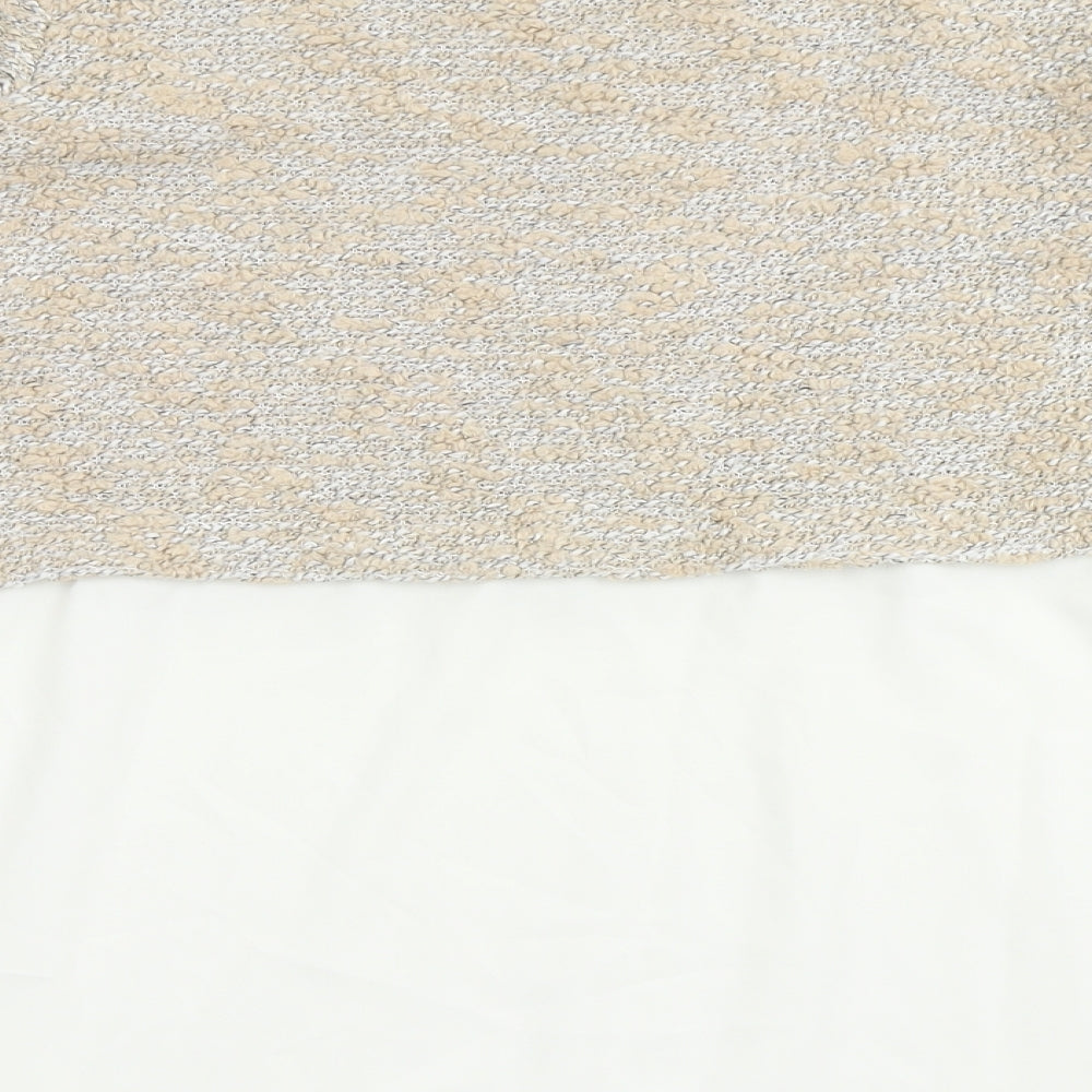 NEXT Womens Beige Round Neck Acrylic Pullover Jumper Size 10