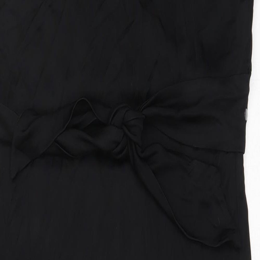 Oltre Womens Black Viscose Fit & Flare Size XL V-Neck