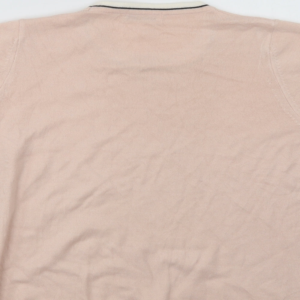 Marks & Spencer Womens Pink Crew Neck Acrylic Pullover Jumper Size 14