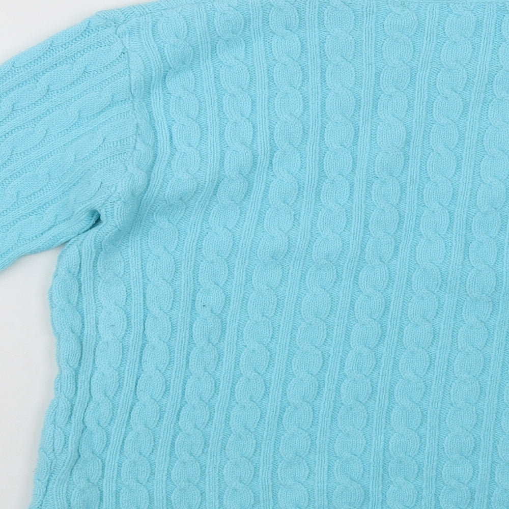 Preworn Womens Blue Crew Neck Acrylic Pullover Jumper Size M
