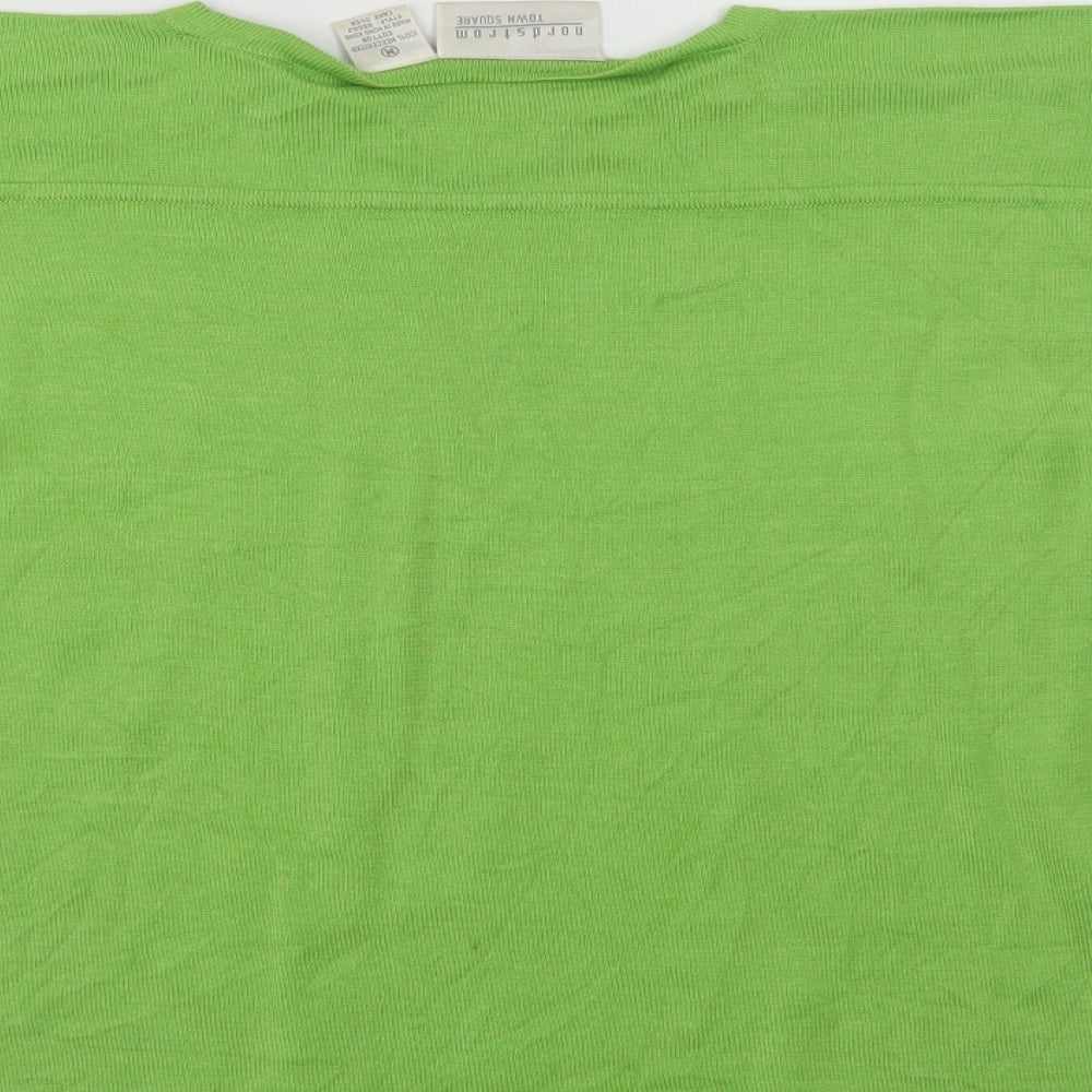 Nordstrom Womens Green Cotton Basic Blouse Size M Crew Neck