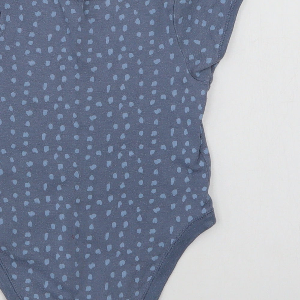 Primark Baby Blue Animal Print Cotton Romper One-Piece Size 12-18 Months Snap
