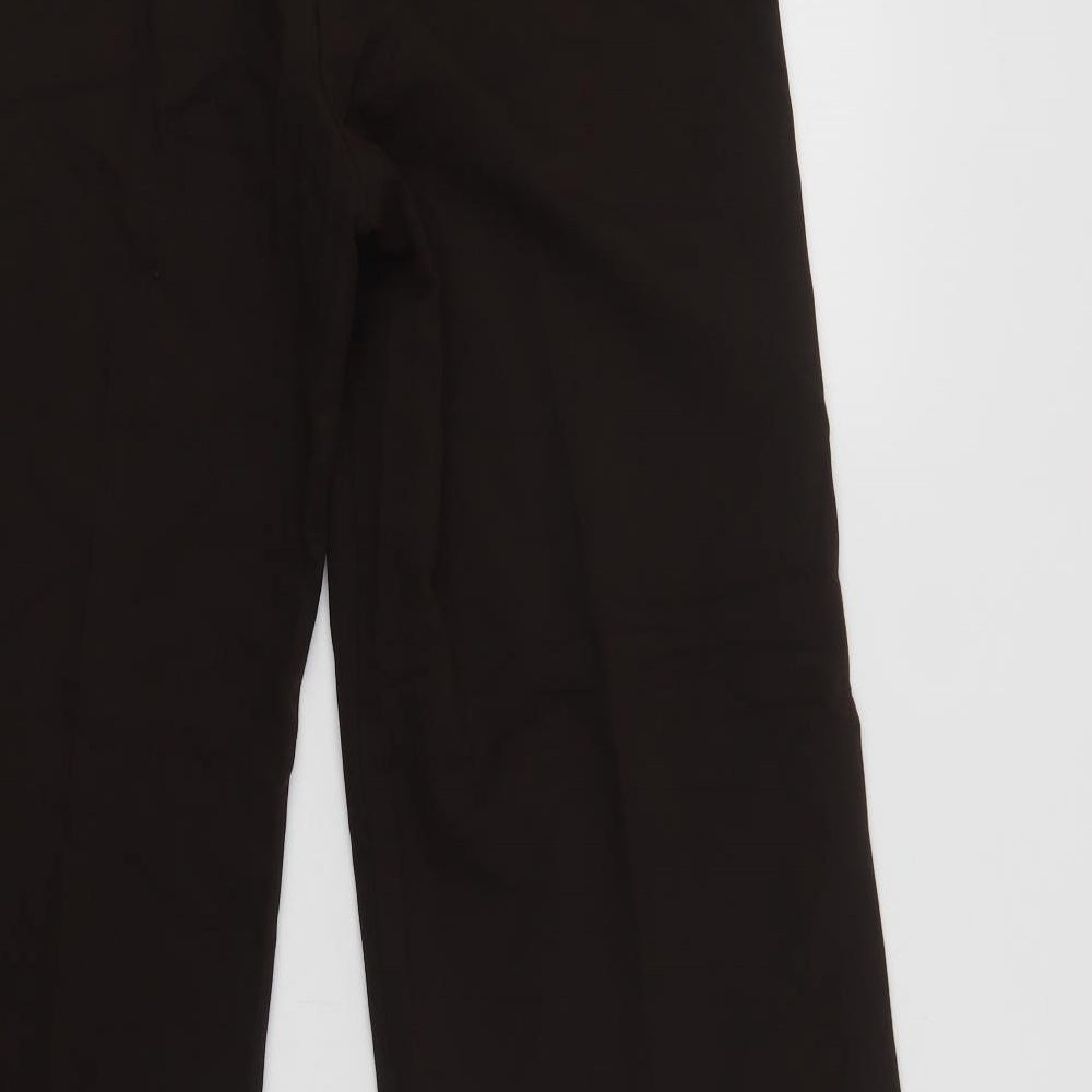 Marks and Spencer Womens Brown Polyester Dress Pants Trousers Size 12 L28 in Regular Hook & Loop