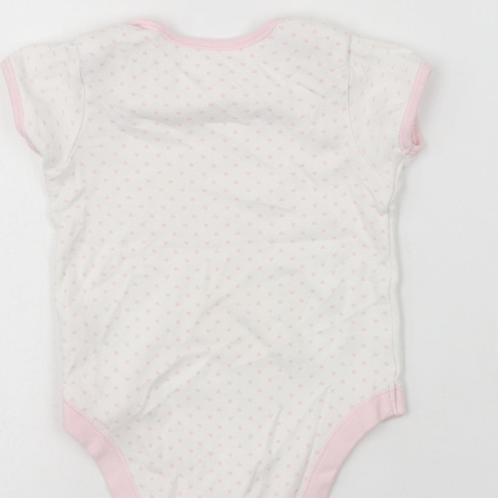 George Baby White Polka Dot Cotton Romper One-Piece Size 6-9 Months Snap