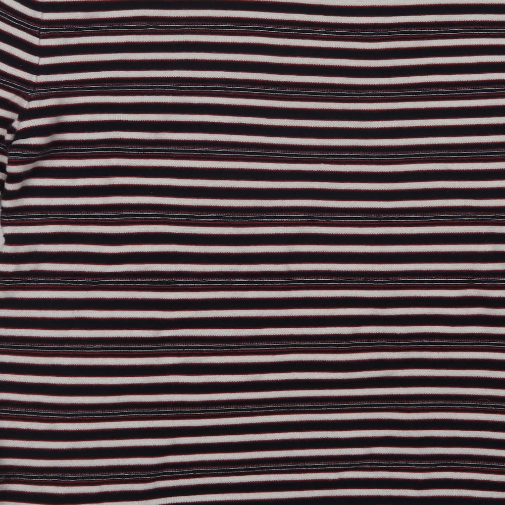 Matalan Womens Blue Crew Neck Striped Cotton Pullover Jumper Size 10