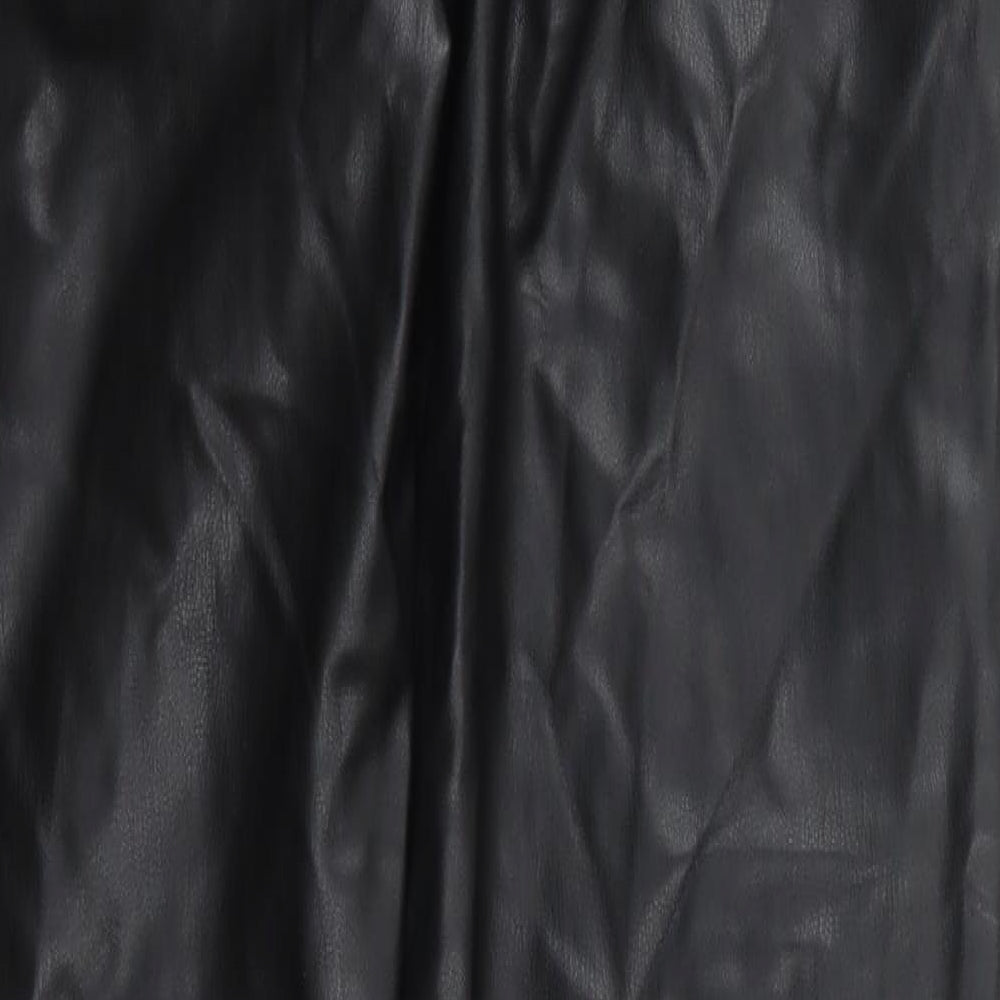 Preworn Mens Black Polyurethane Trousers Size 29 in L32 in Regular Button