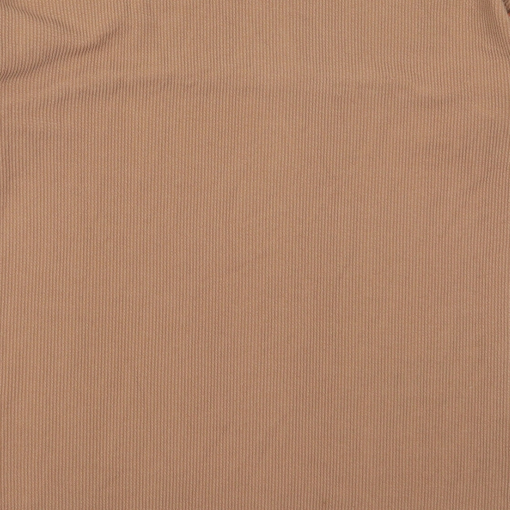 Stylewise Womens Brown Polyester Basic T-Shirt Size 10 Round Neck