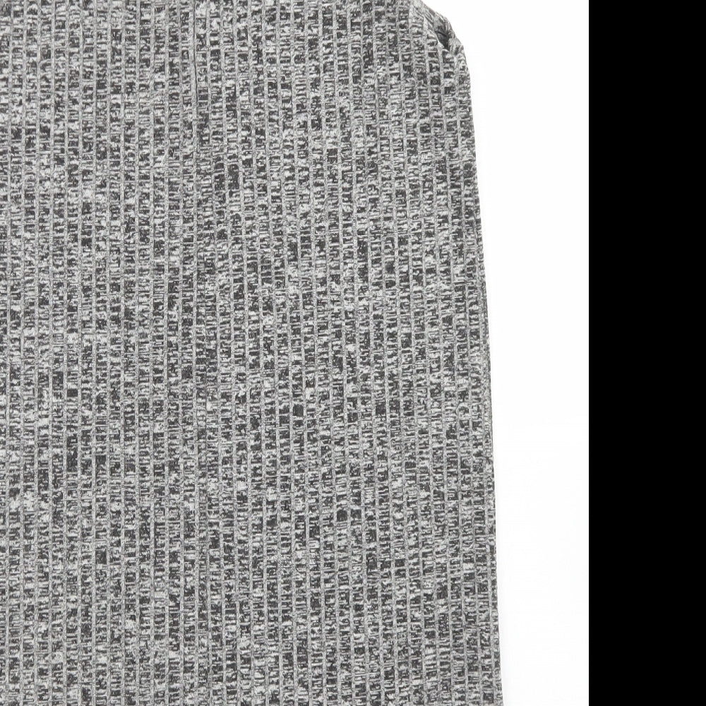 Papaya Womens Grey Viscose A-Line Size 12 V-Neck - Tie Neck