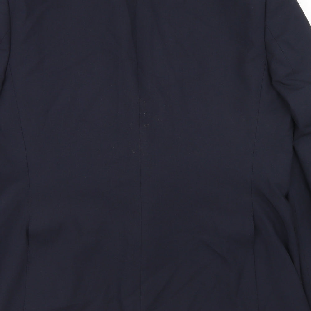Everyone Mens Blue Polyester Jacket Blazer Size 44