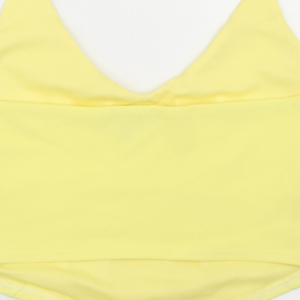 Missguided Womens Yellow Polyester Cropped Tank Size 14 Sweetheart - Bandeau