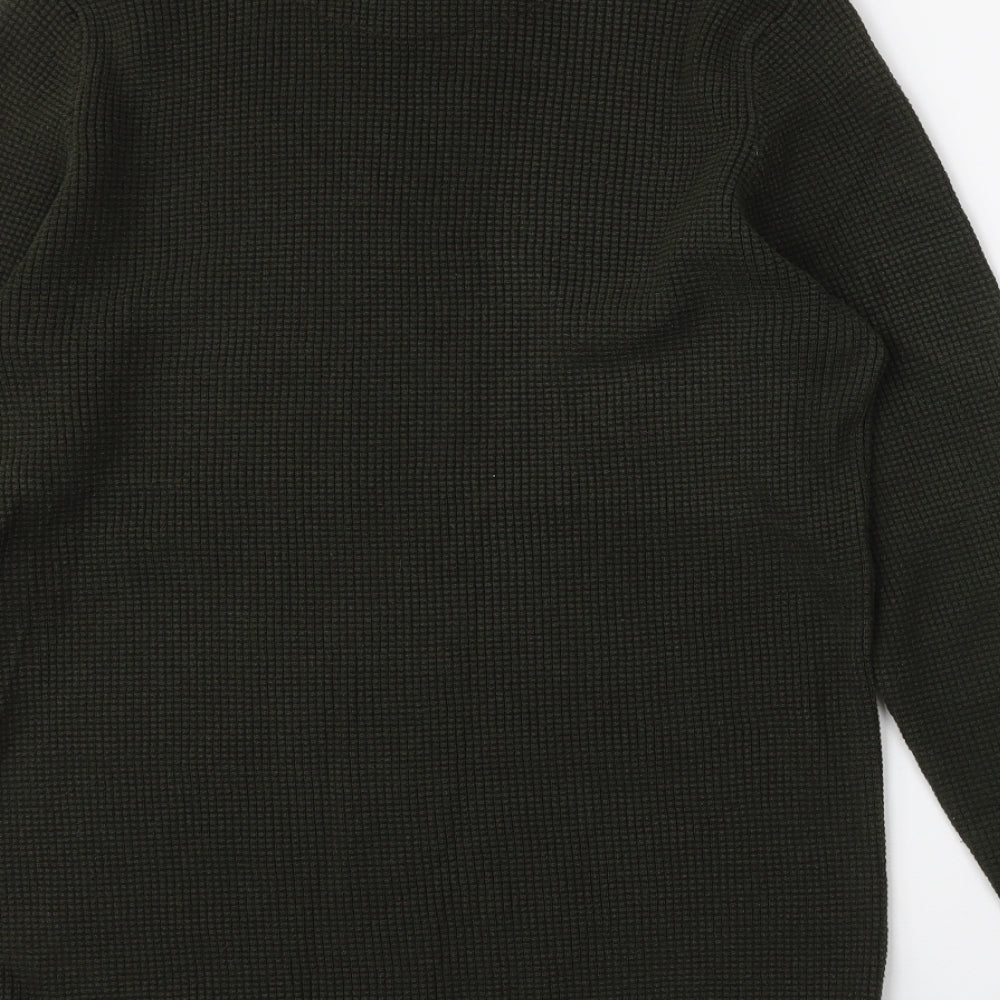 NEXT Mens Green Round Neck Acrylic Pullover Jumper Size M