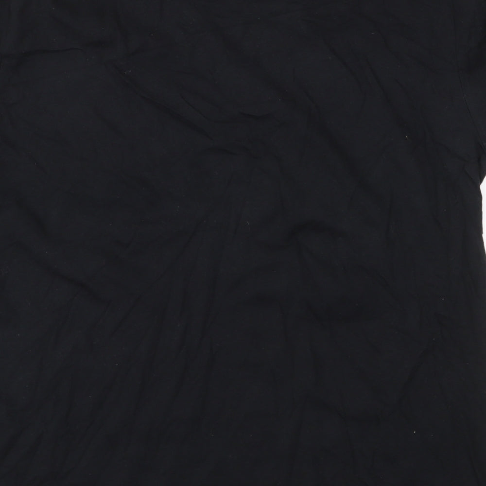 boohoo Womens Black Polyester Jersey T-Shirt Size L Round Neck - WMN , woman