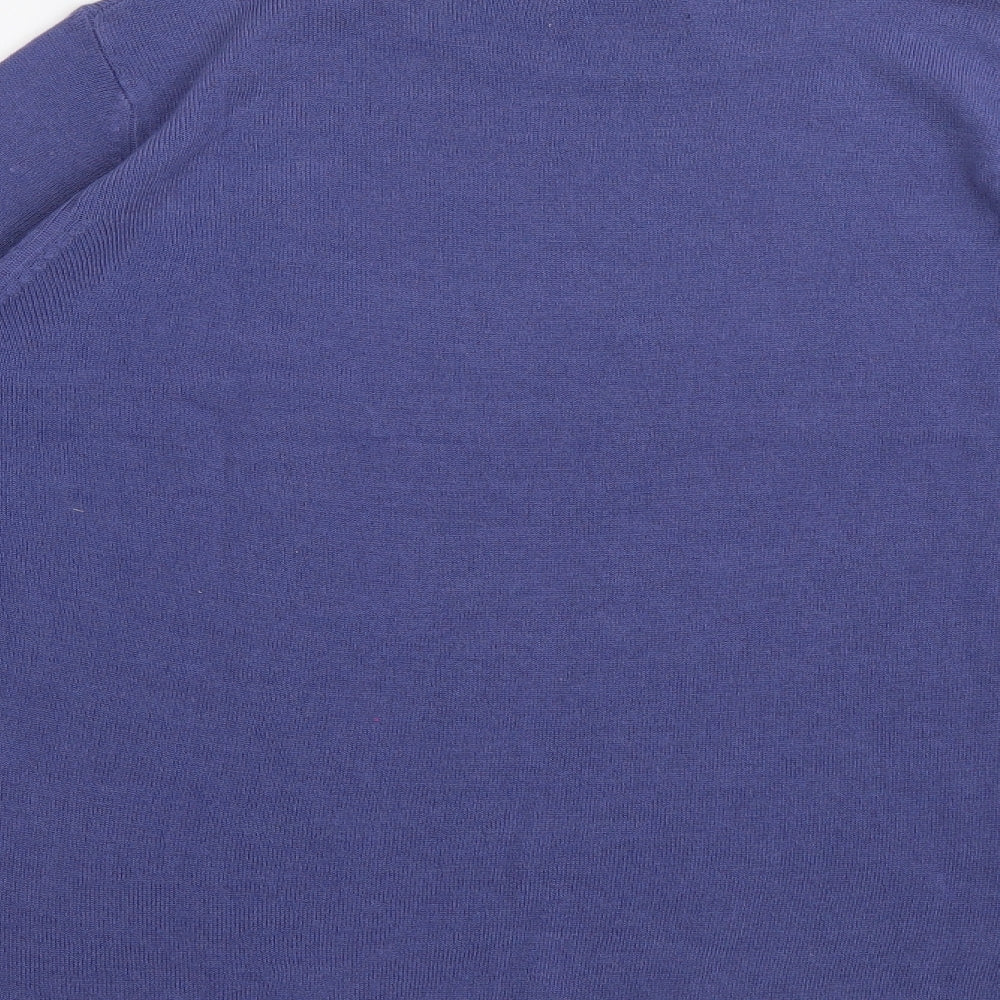 Sarah Hamilton Womens Blue Acrylic Jersey T-Shirt Size M High Neck