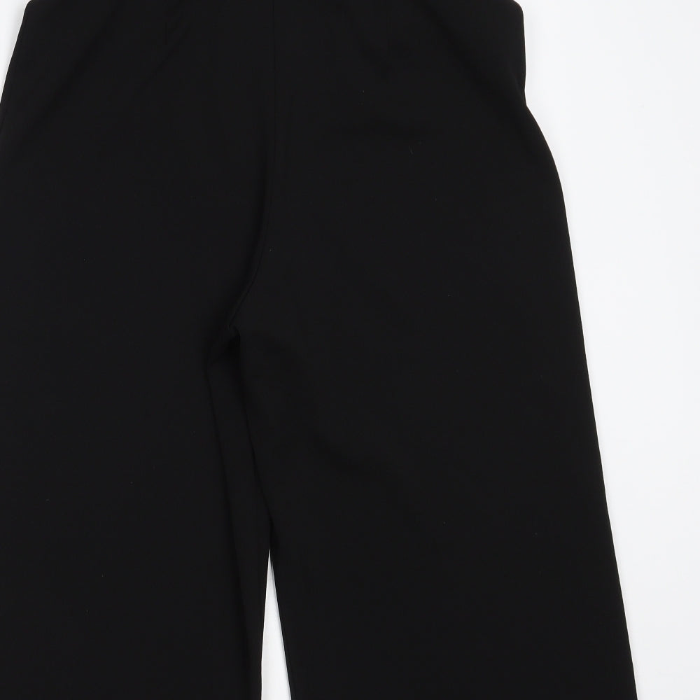 Miss Selfridge Womens Black Polyester Cropped Trousers Size 10 L29 in Regular Tie