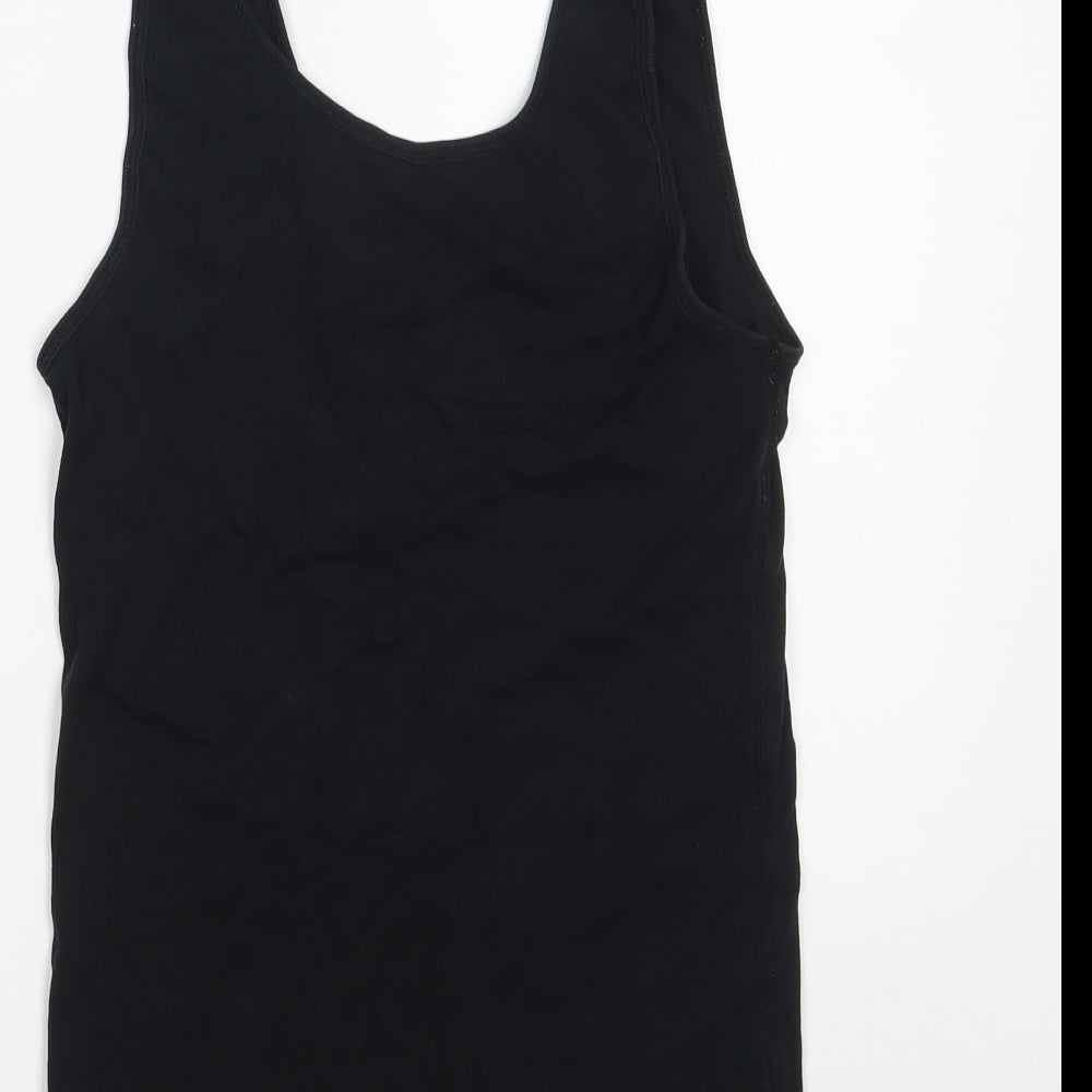 Dunnes Womens Black 100% Cotton Vest Sweatshirt Size 12