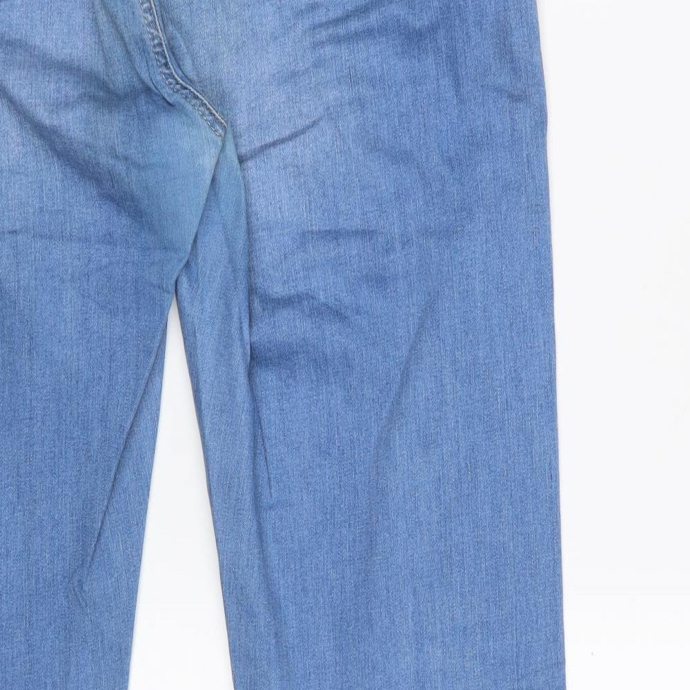 RIVER WOODS Womens Blue Cotton Straight Jeans Size 34 L31 in Slim Zip
