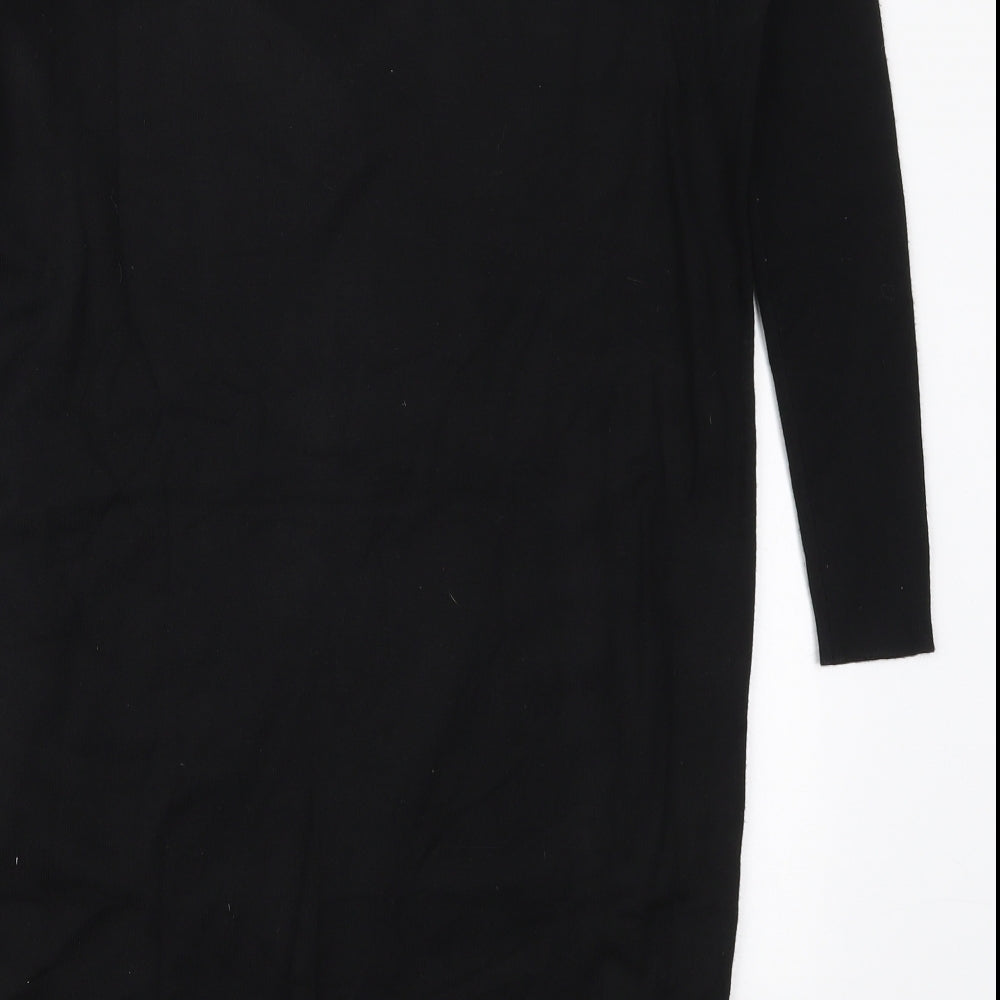 In Town Womens Black Round Neck Viscose Pullover Jumper Size S