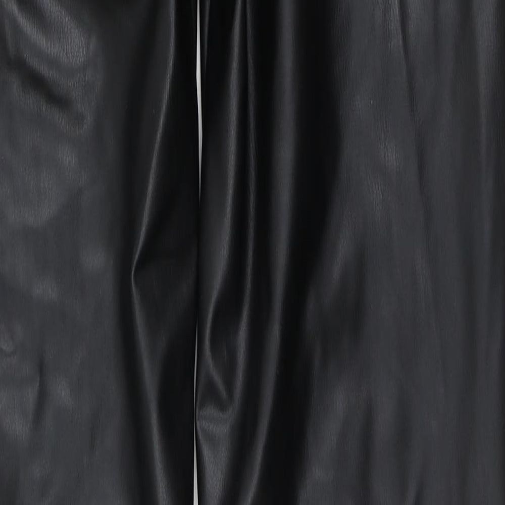 Preworn Womens Black Polyester Trousers Size 30 L32.5 in Regular Button - Pu