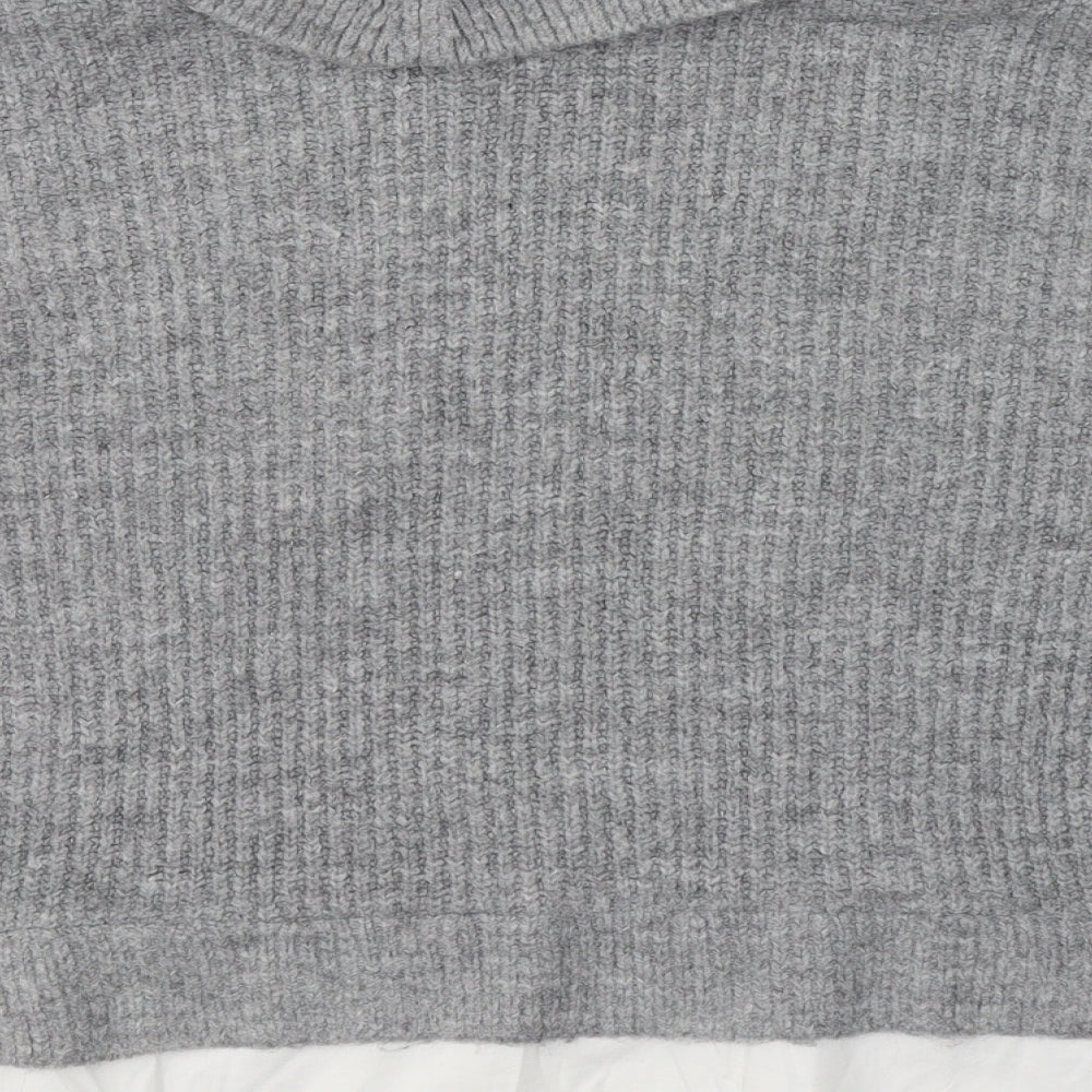 New Look Womens Grey Roll Neck Nylon Pullover Jumper Size S