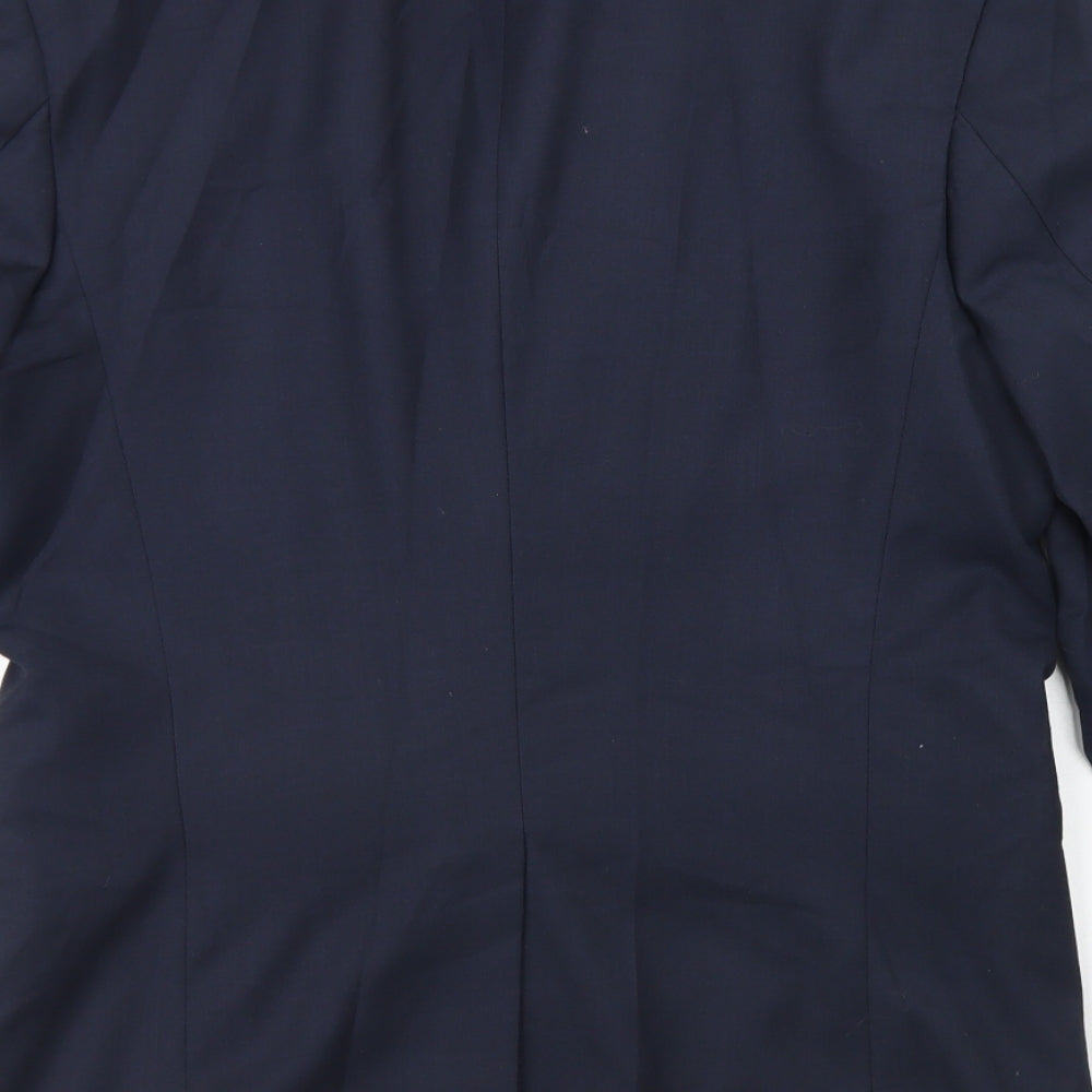 Preworn Mens Blue Polyester Jacket Blazer Size 38