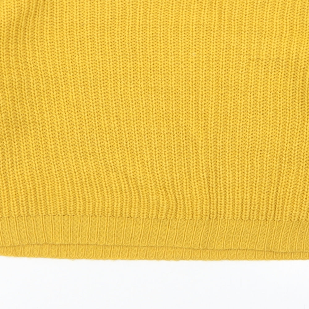 Missguided Womens Yellow Round Neck Acrylic Pullover Jumper Size S