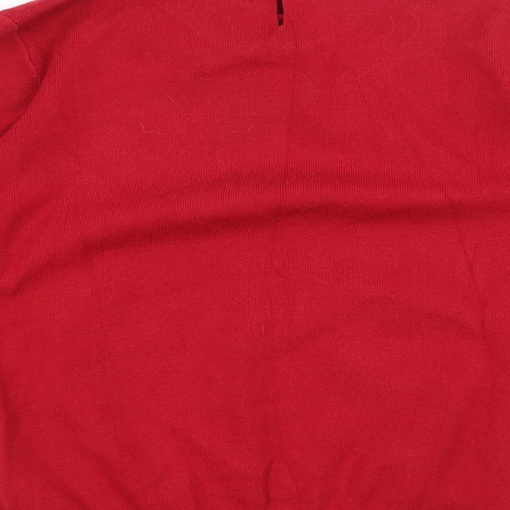 Darling Womens Red High Neck Rayon Pullover Jumper Size 12