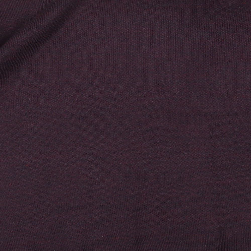 Essentials Mens Purple Round Neck Acrylic Pullover Jumper Size M