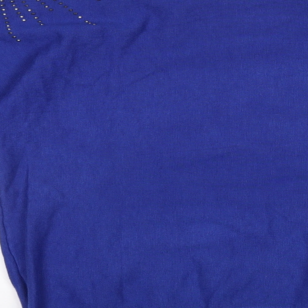Kilky Womens Blue Round Neck Viscose Pullover Jumper Size M - Cold shoulder