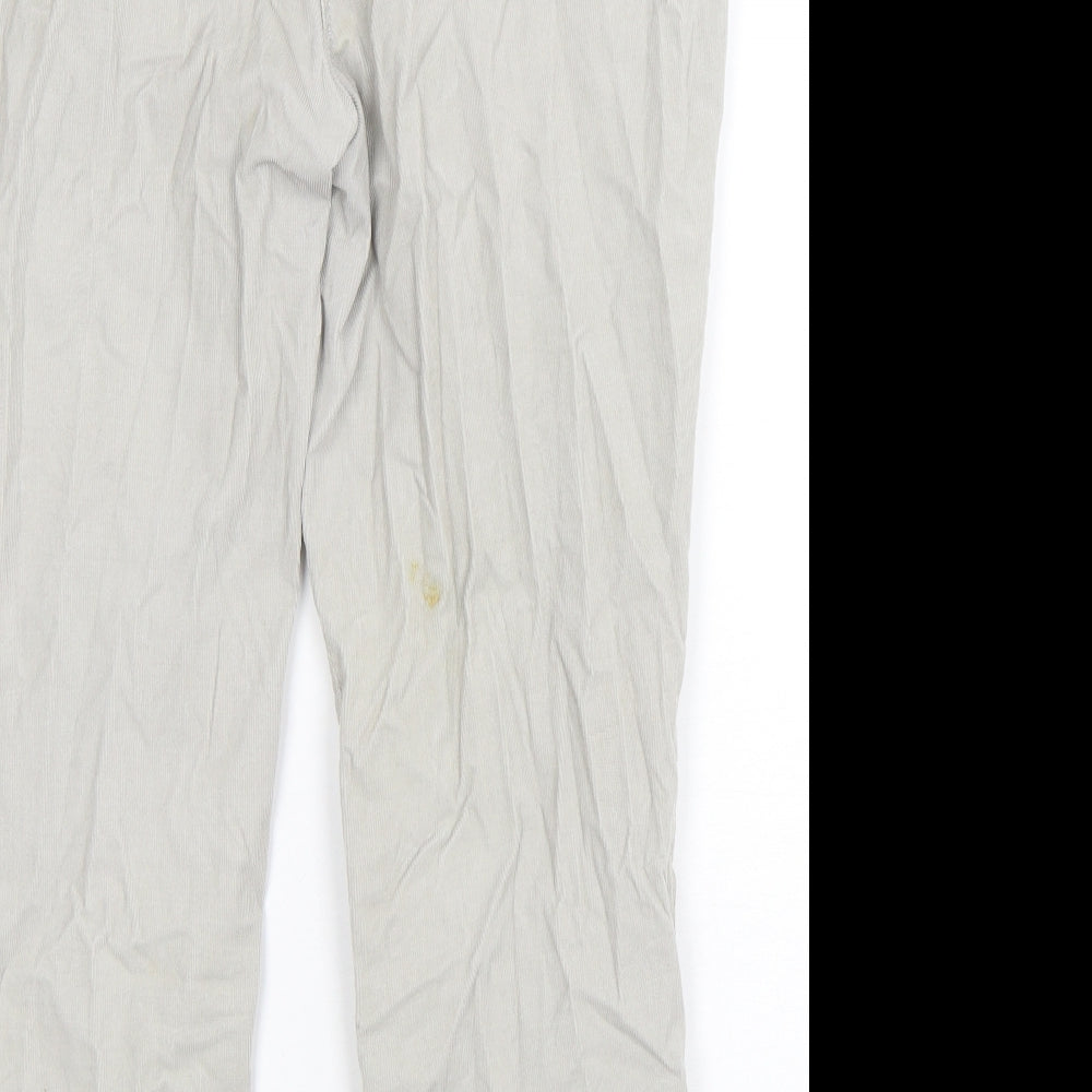 Marks and Spencer Womens Grey Cotton Straight Jeans Size 16 L28 in Regular Button