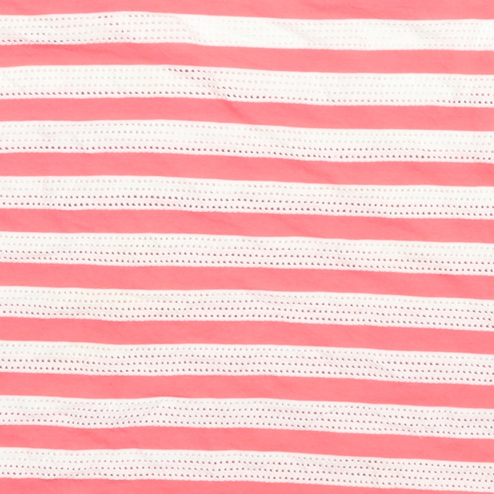 Dunnes Stores Womens Multicoloured Striped Cotton Basic T-Shirt Size S Round Neck