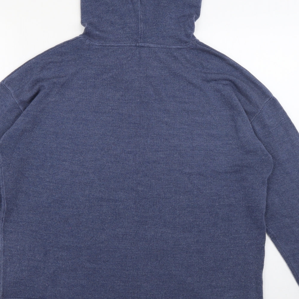 Papaya Womens Blue Acrylic Pullover Hoodie Size 12