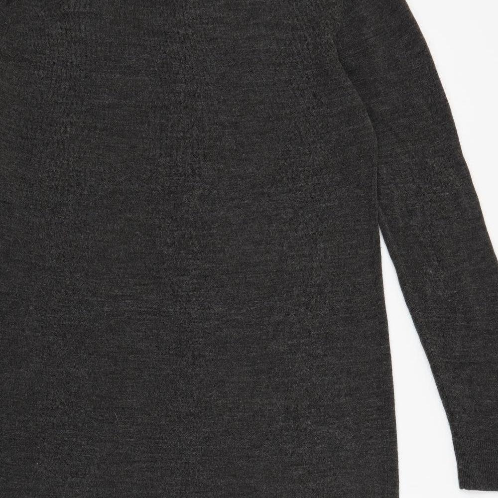 Primark Womens Grey Round Neck Acrylic Pullover Jumper Size 14