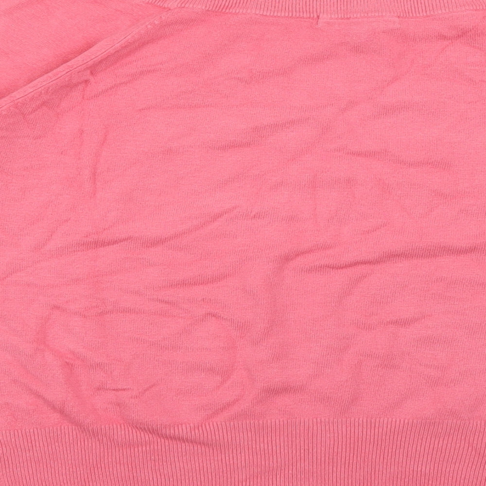 Collection Womens Pink Round Neck Viscose Pullover Jumper Size 18