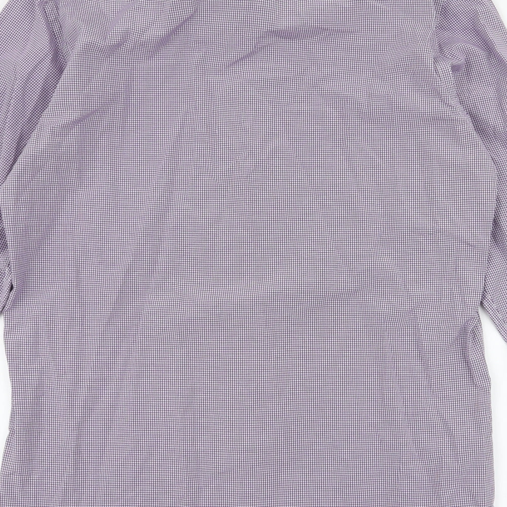 Daniel Rosso Mens Purple Plaid Cotton Button-Up Size M Collared Button