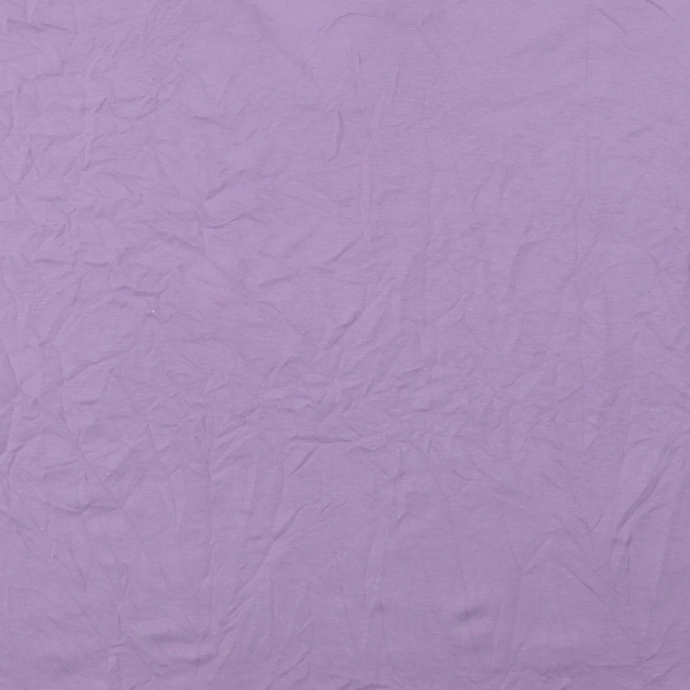 EWM Womens Purple Cotton Basic Polo Size M V-Neck