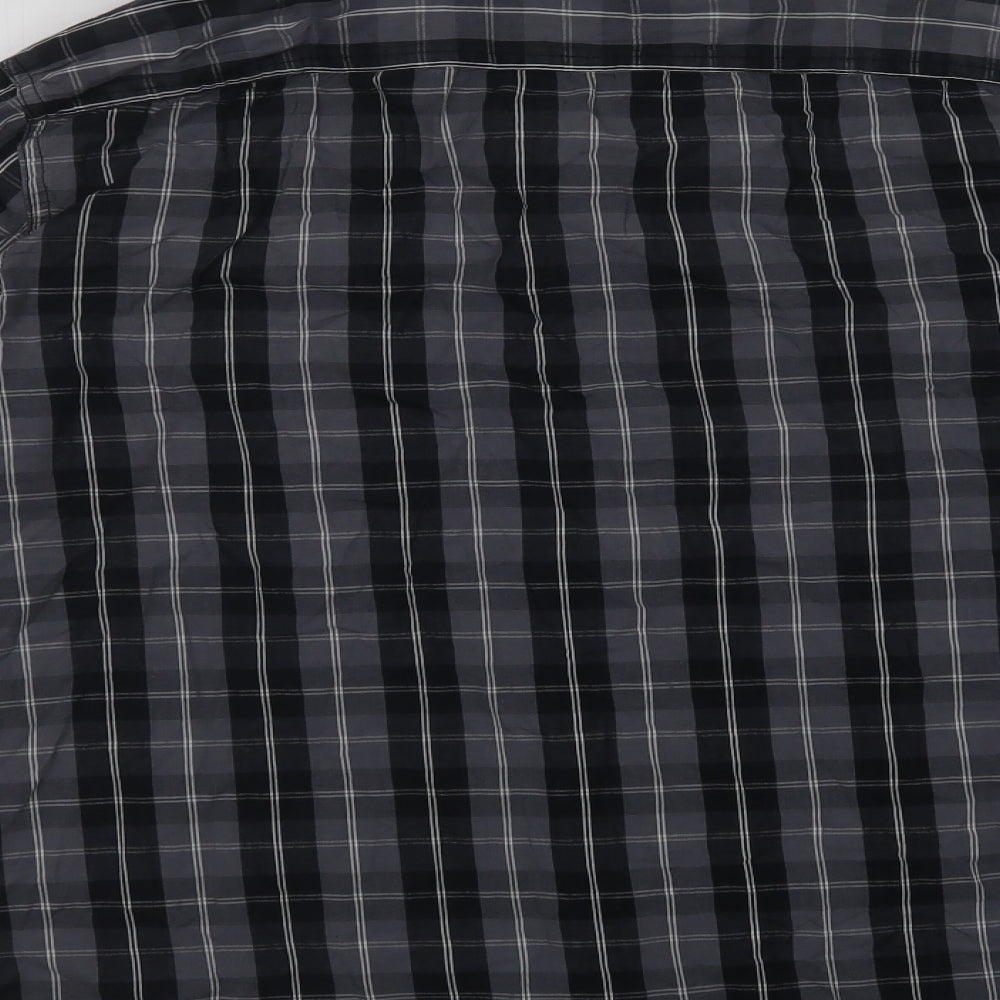 Industrialize Mens Grey Plaid Cotton Button-Up Size M Collared Button