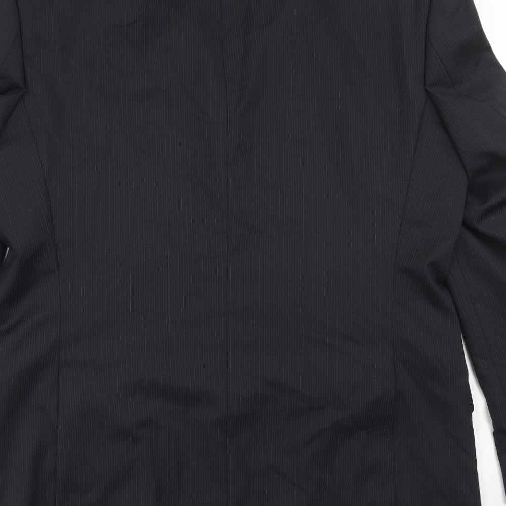 NEXT Mens Black Striped Wool Jacket Blazer Size 40