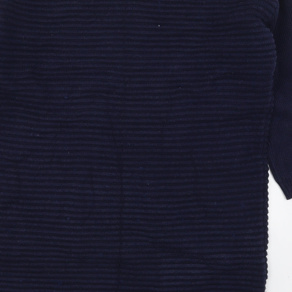 George Womens Blue Round Neck Cotton Pullover Jumper Size 12