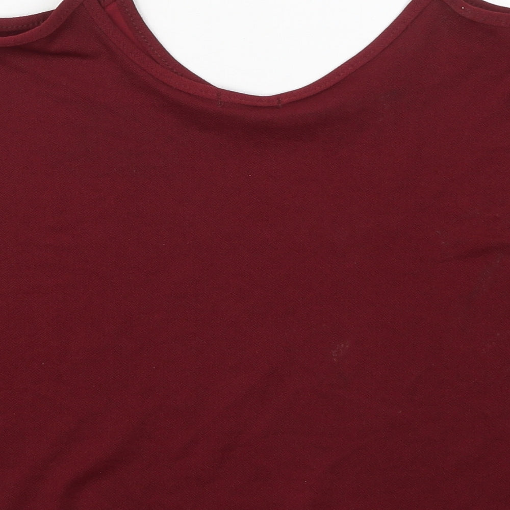Chemistry Womens Red Polyester Basic Tank Size M Scoop Neck