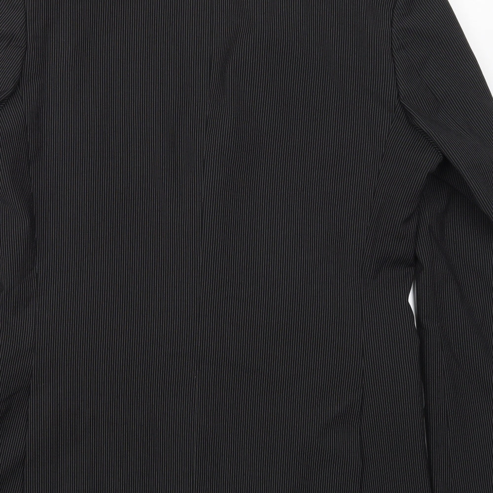 Burton Mens Black Striped Polyester Jacket Suit Jacket Size 40