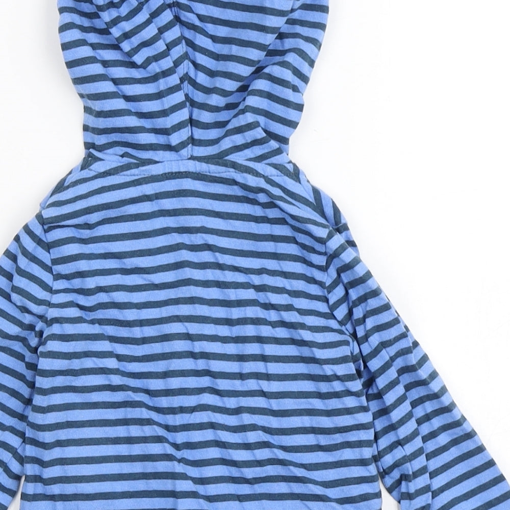 Baker Boy Boys Blue Striped 100% Cotton Cardigan Jumper Size 9-12 Months Button