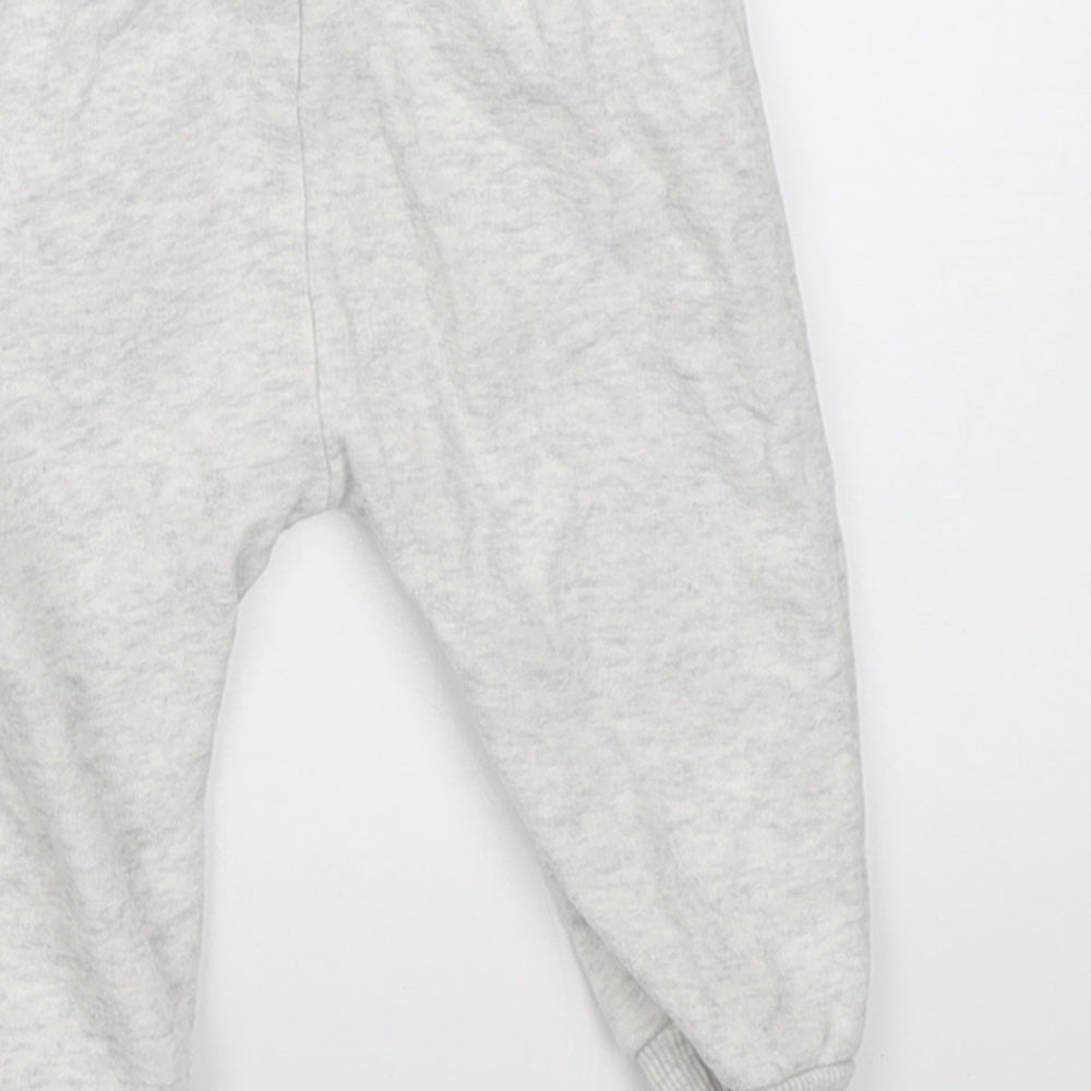 George Girls Grey Cotton Jogger Trousers Size 3-6 Months Pullover