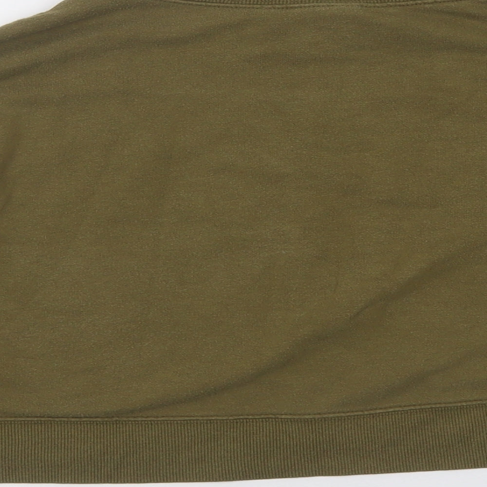 H&M Womens Green High Neck Cotton Pullover Jumper Size M