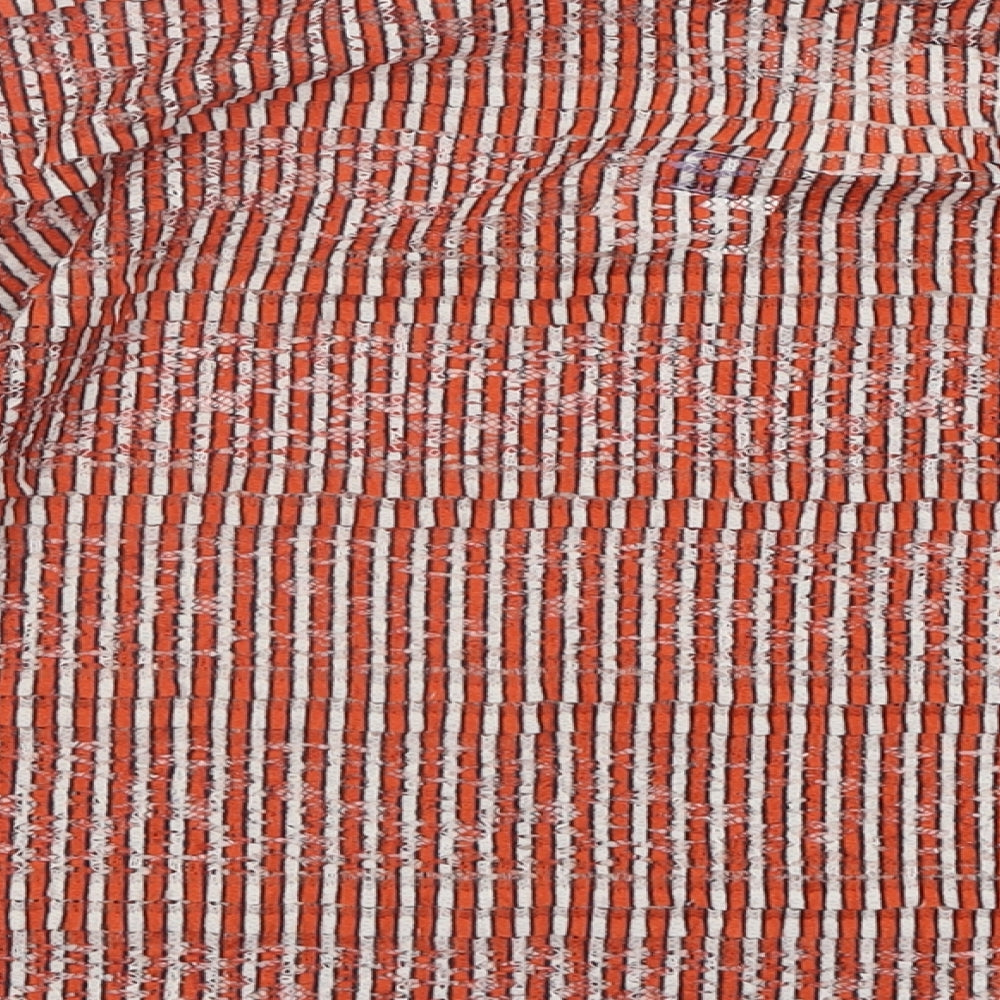 Per Una Womens Orange Striped Polyester Basic T-Shirt Size 8 Crew Neck