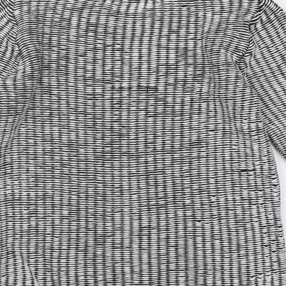 H&M Womens White Crew Neck Geometric Acrylic Pullover Jumper Size S